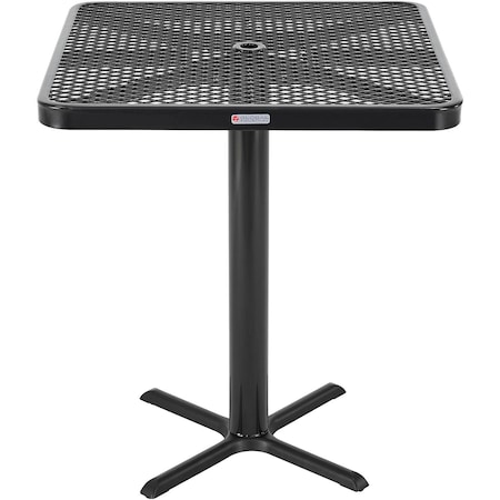 Global Industrial 36in Square Bar Height Outdoor Dining Table, 42inH, Expanded Metal, Black 348118